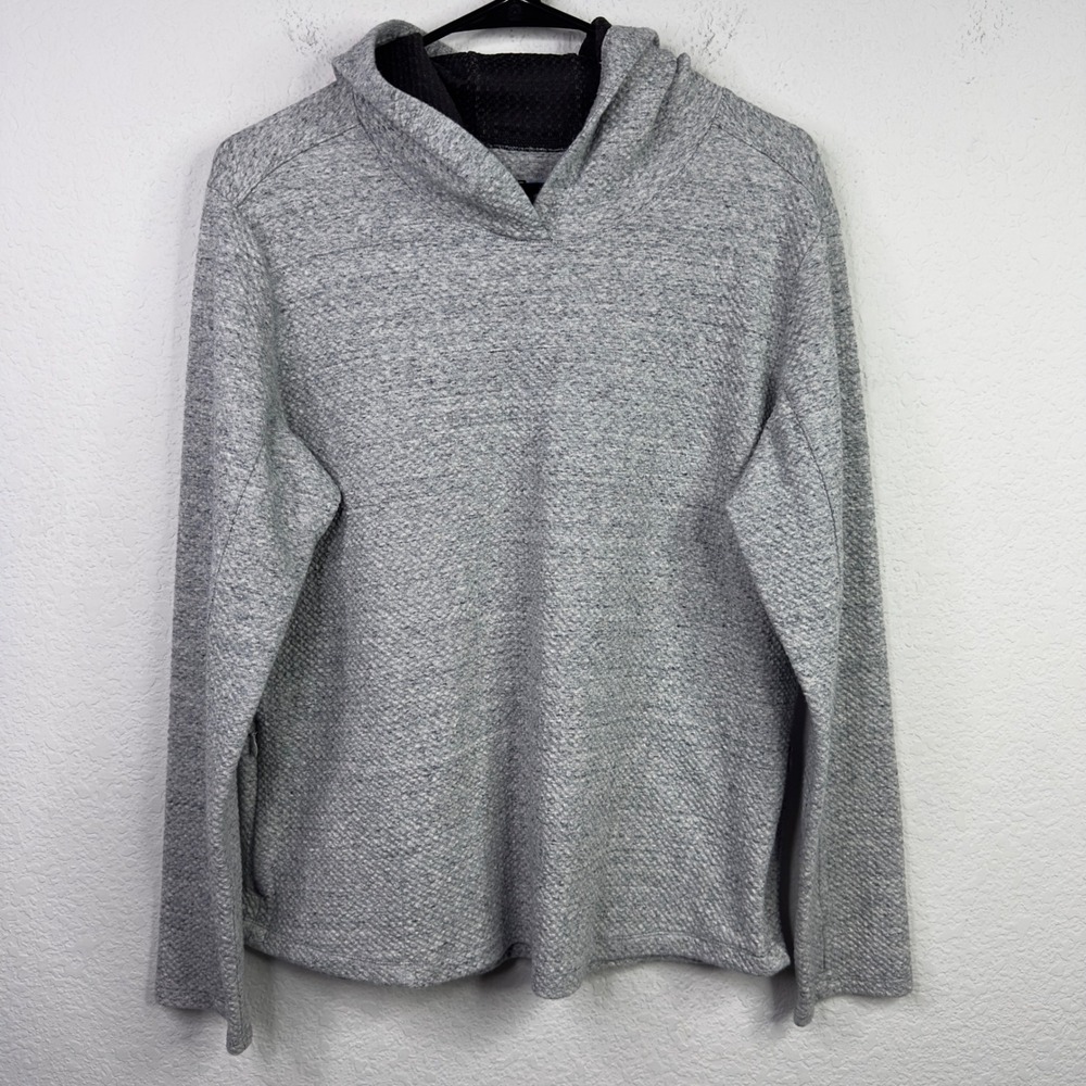 IBKÜL Popcorn Stitch Hoodie Sweatshirt Women XL Grey Casual Athleisure Gorpcore